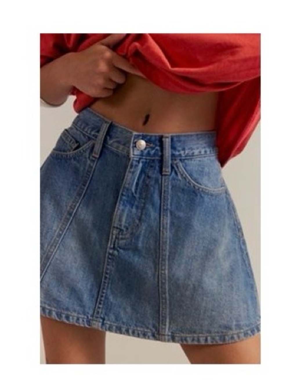 NWT We the Free Hometown Denim Mini Skirt, color: find a way